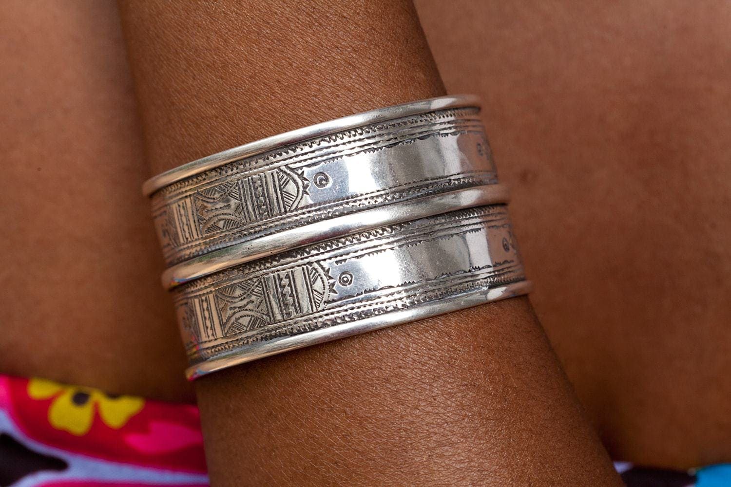 Bijoux touareg ethniques bracelet en argent 925 massif homme femme